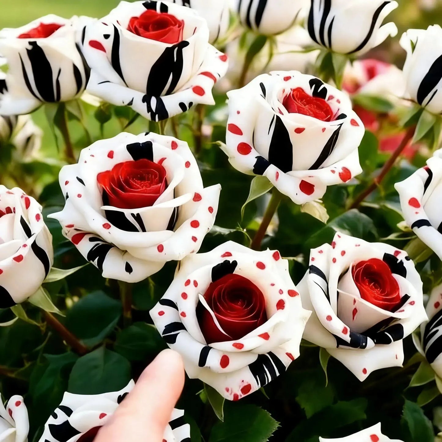 Rare Red White Black rose - Fire & Snow Rose | 🔥Buy 1 Get 1 Free🔥