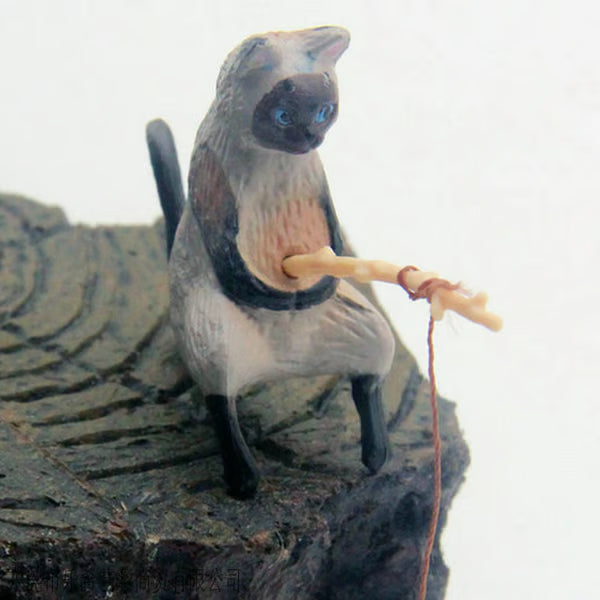 Mini Cat Desk Figurines 🐱 Set of 5 Cute, Hand-Painted Kitty Buddies to Brighten Your Space! 🎉✨