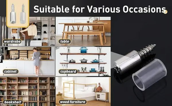 Pack Of 50 Count Self-Tapping Screws,Shelf Support Pegs,Shelf Pins with Non-Slip Sleeve