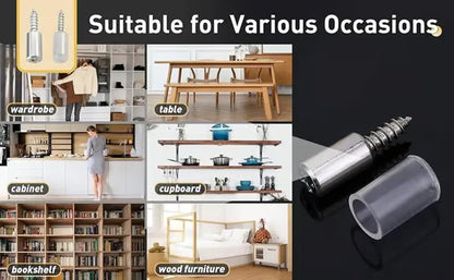 Pack Of 50 Count Self-Tapping Screws,Shelf Support Pegs,Shelf Pins with Non-Slip Sleeve