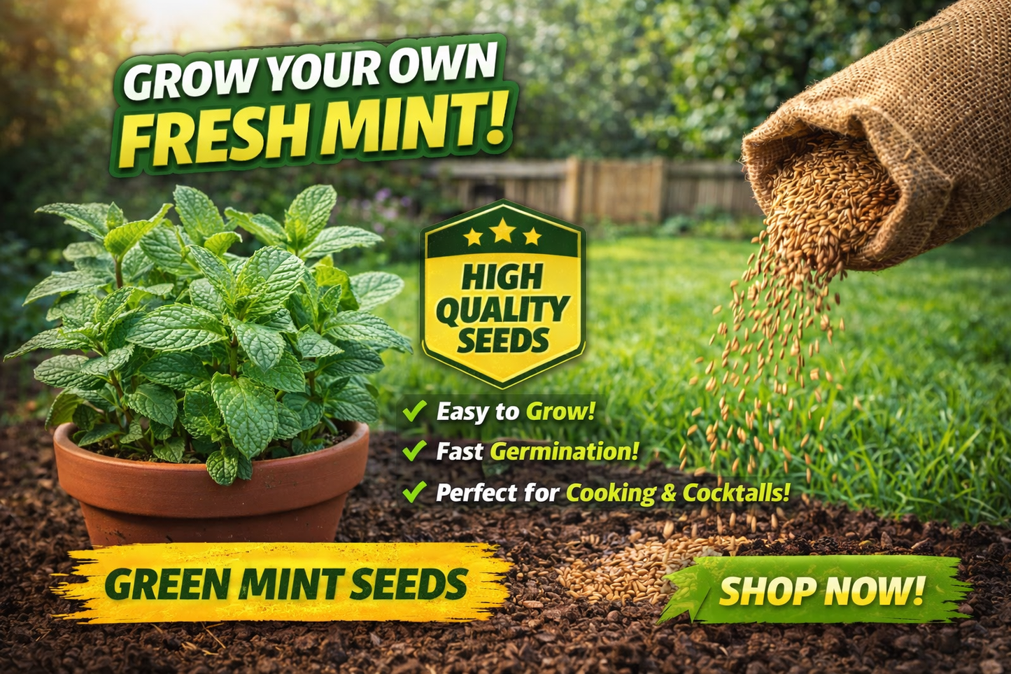 🌿 Mint Seeds – Fresh, Healthy & Easy to Grow | 🔥Buy 1 Get 1 Free🔥