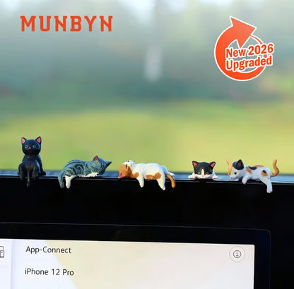 Mini Cat Desk Figurines 🐱 Set of 5 Cute, Hand-Painted Kitty Buddies to Brighten Your Space! 🎉✨