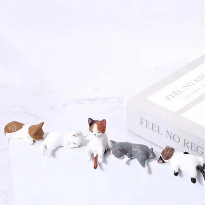 Mini Cat Desk Figurines 🐱 Set of 5 Cute, Hand-Painted Kitty Buddies to Brighten Your Space! 🎉✨
