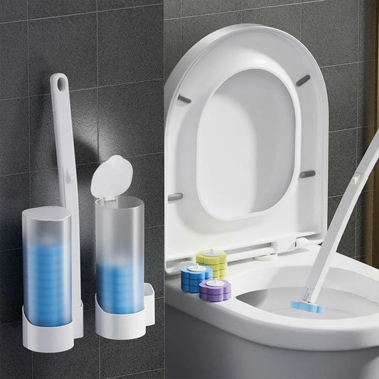 Disposable toilet brush system